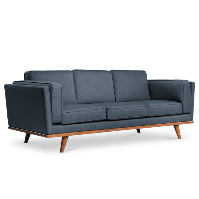Carter 3 Seater Sofa in Navy with Logan Lounge Chair in Black - 4