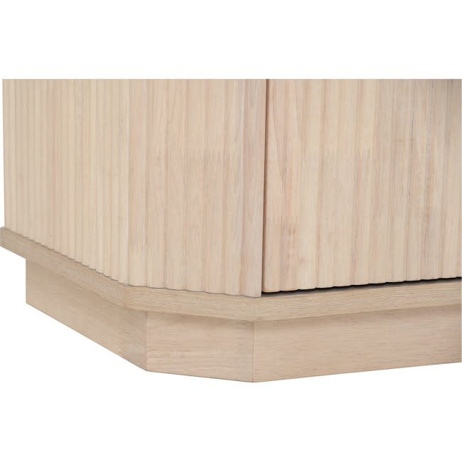 Claire Bedside Table - 3 - Light wood paneling, natural wood texture, vertical wood grain, smooth surface, minimalist