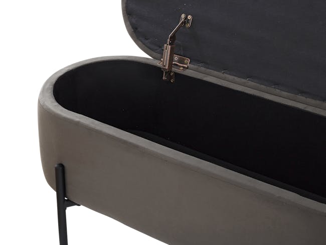 Hilary Storage Bench 0.9m - Warm Grey (Velvet) - 5