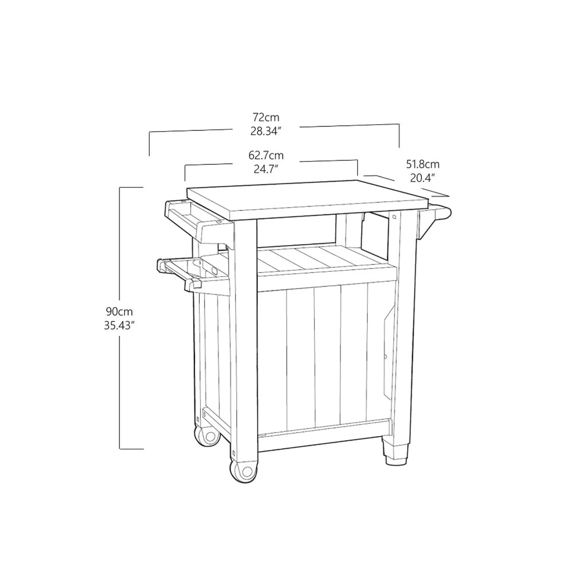 Unity BBQ Buffet Storage Outdoor Table- Graphite - 7
