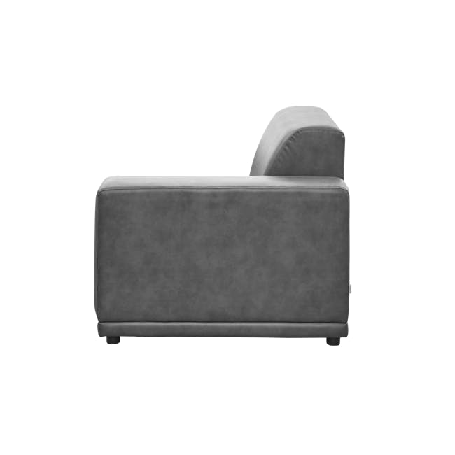 Milan 3 Seater Corner Extended Sofa - Lead Grey (Faux Leather) - 8