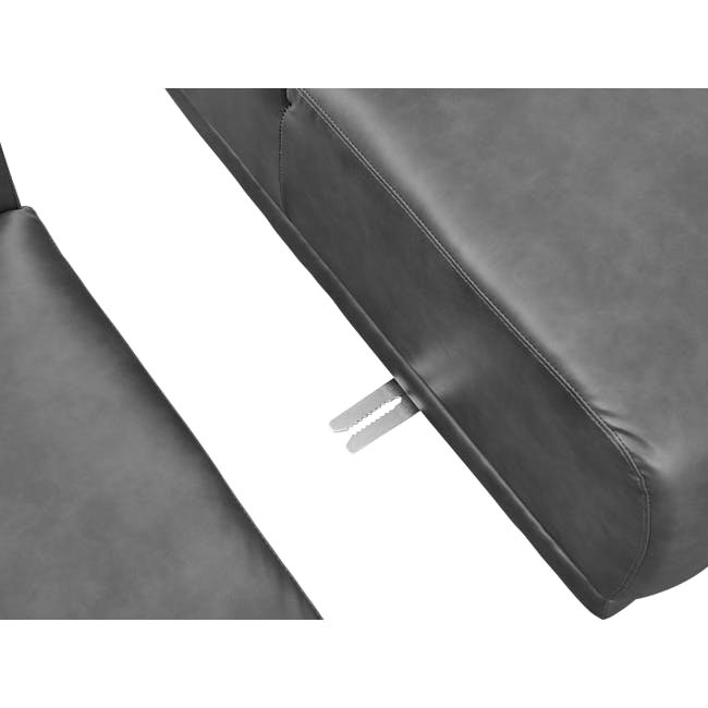 Milan 3 Seater Sofa - Lead Grey (Faux Leather) - 11