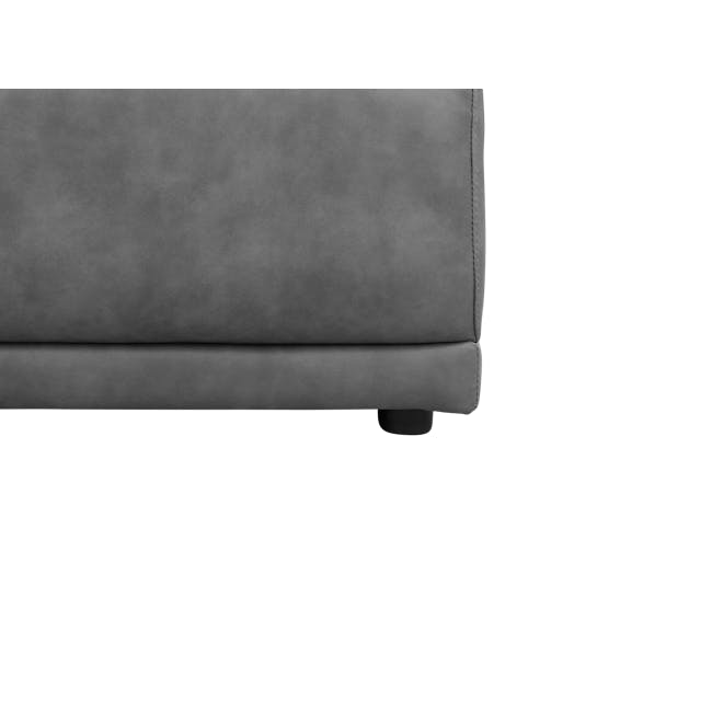 Milan 3 Seater Sofa - Lead Grey (Faux Leather) - 14 - Modern upholstered chair with clean lines, Grey fabric sofa with