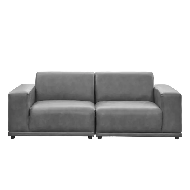 Milan Right Arm Unit - Lead Grey (Faux Leather) - 10