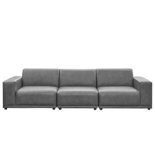Milan Right Arm Unit - Lead Grey (Faux Leather) - 11
