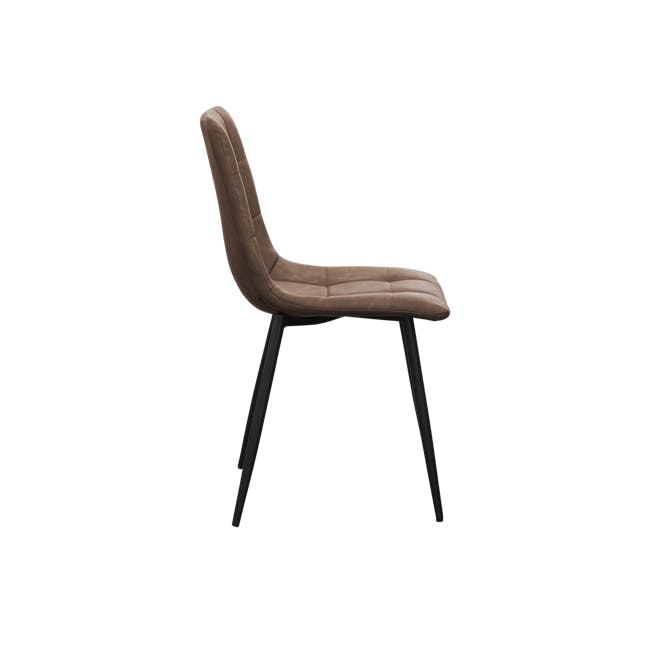 Friska Dining Chair - Dark Brown (Faux Leather) - 1