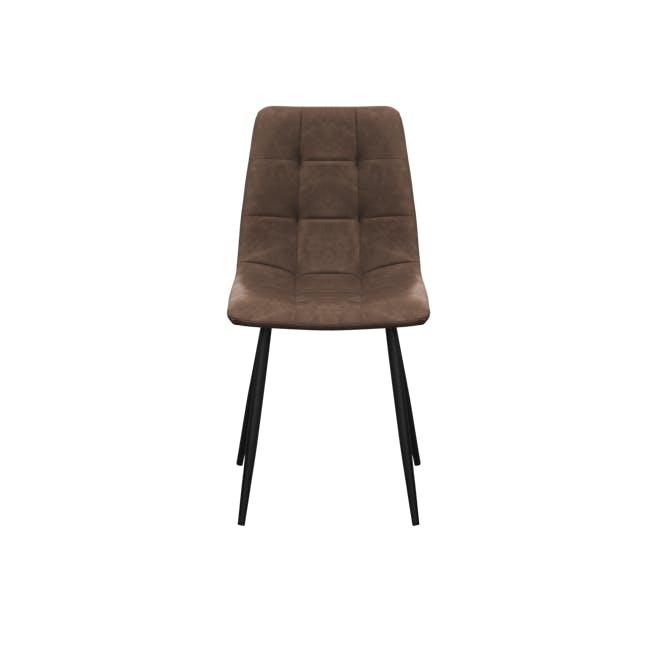 Friska Dining Chair - Dark Brown (Faux Leather) - 2