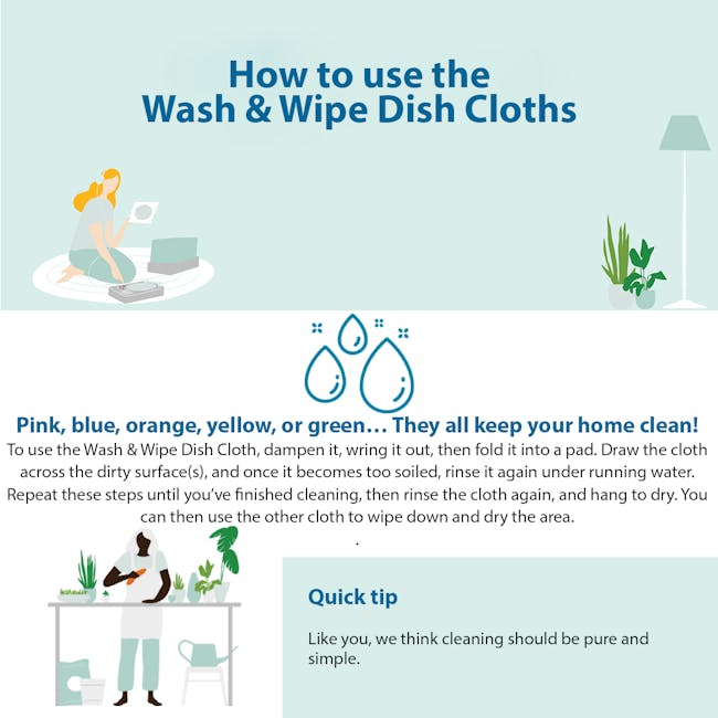 e-cloth Wash and Wipe Kitchen Eco Cleaning Cloth Pack (Set of 2) - 3