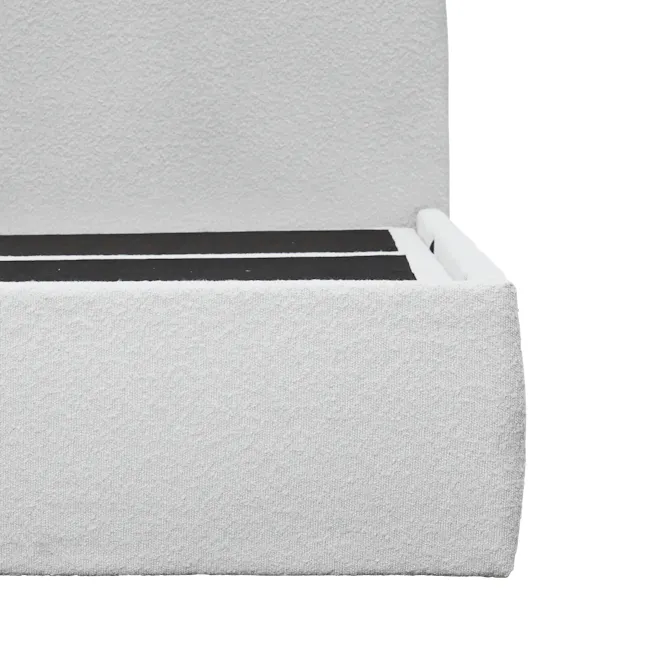 Arianna King Storage Bed - Light Grey Boucle - 18