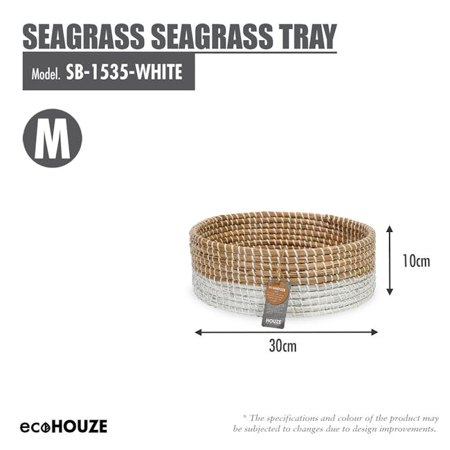 ecoHOUZE Seagrass Tray - White (3 Sizes) - 6