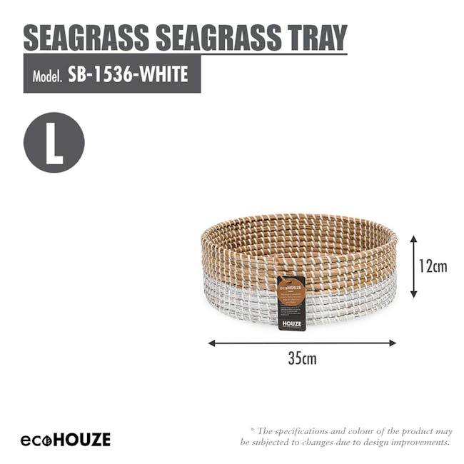 ecoHOUZE Seagrass Tray - White (3 Sizes) - 7