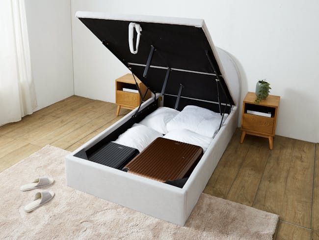 Aspen Single Storage Bed - Ice Grey - 1