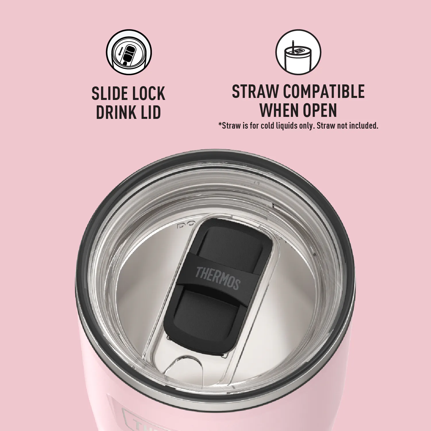 Thermos® ICON™ 710ml Mug with Side Lock Lid (IS1122) - Sunset Pink - 7