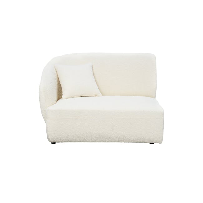 Nomi 3 Seater Sofa with Ottoman - White Boucle (Eco Clean Fabric) - 19