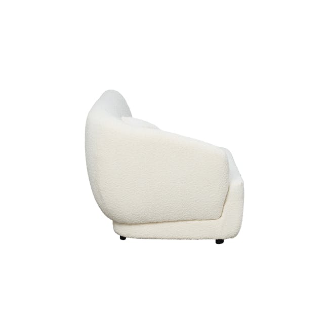 Nomi 3 Seater Sofa with Ottoman - White Boucle (Eco Clean Fabric) - 21