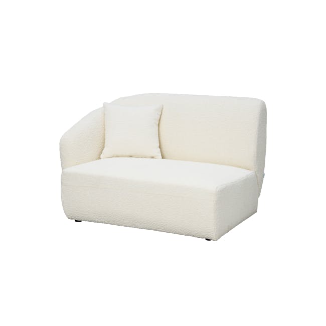Nomi 3 Seater Sofa with Ottoman - White Boucle (Eco Clean Fabric) - 27