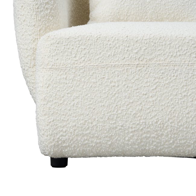 Nomi 3 Seater Sofa with Ottoman - White Boucle (Eco Clean Fabric) - 28