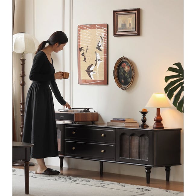 Colle TV Console 2m - Black Ash - 2