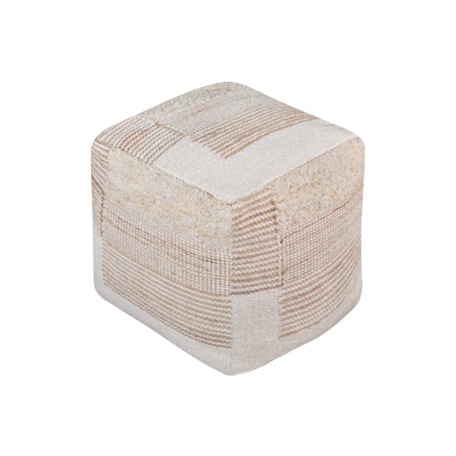 Angean Wool Jute Pouf - 1