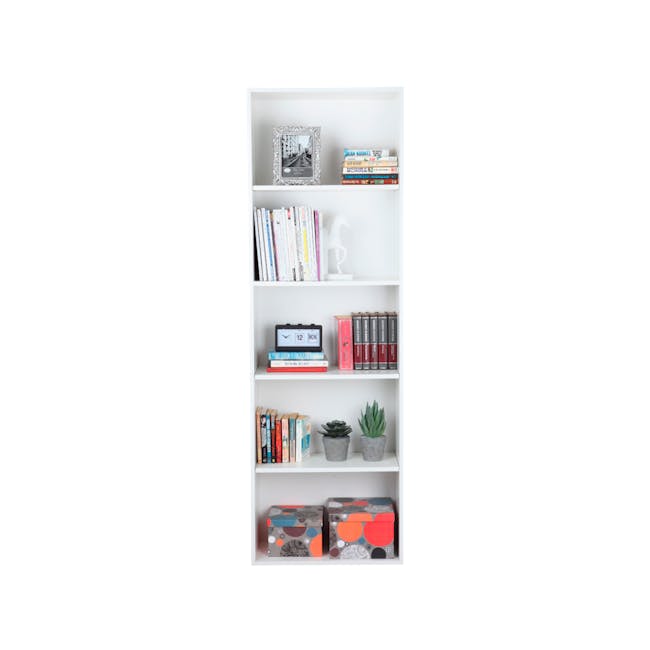 Hitoshi 5-Tier Bookshelf - White - 4
