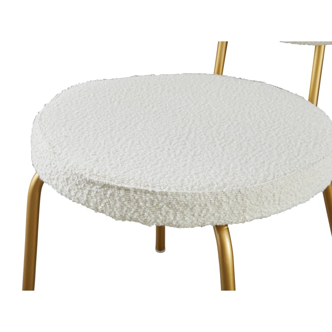 Casper Dining Chair - Gold, White Boucle - 5