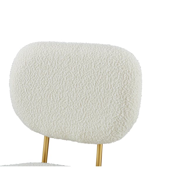 Casper Dining Chair - Gold, White Boucle - 6