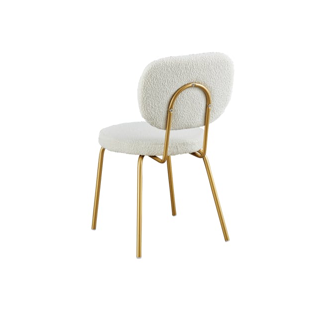 Casper Dining Chair - Gold, White Boucle - 4