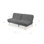 Jen Sofa Bed - Pewter Grey (Eco Clean Fabric) - 10