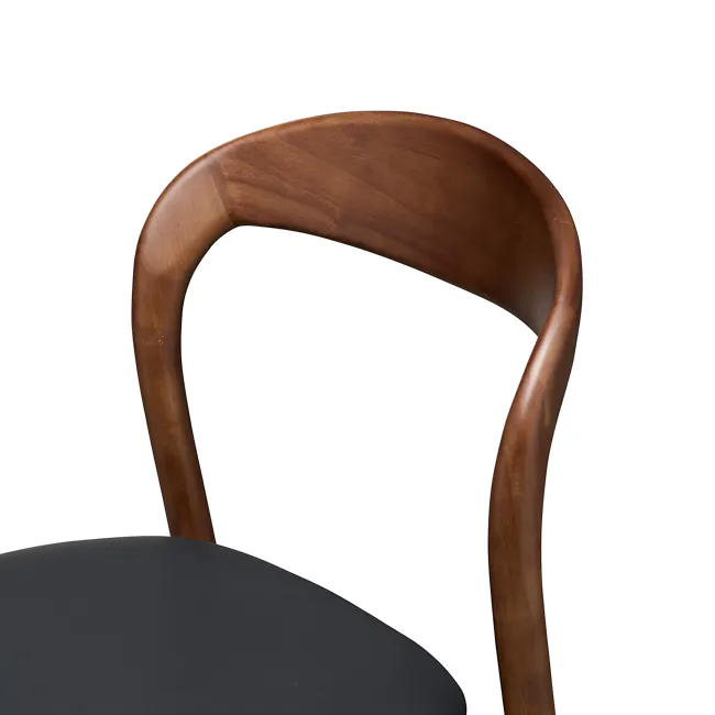 Camryn Dining Chair - Walnut, Black (Faux Leather) - 2
