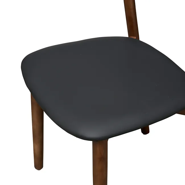 Camryn Dining Chair - Walnut, Black (Faux Leather) - 3