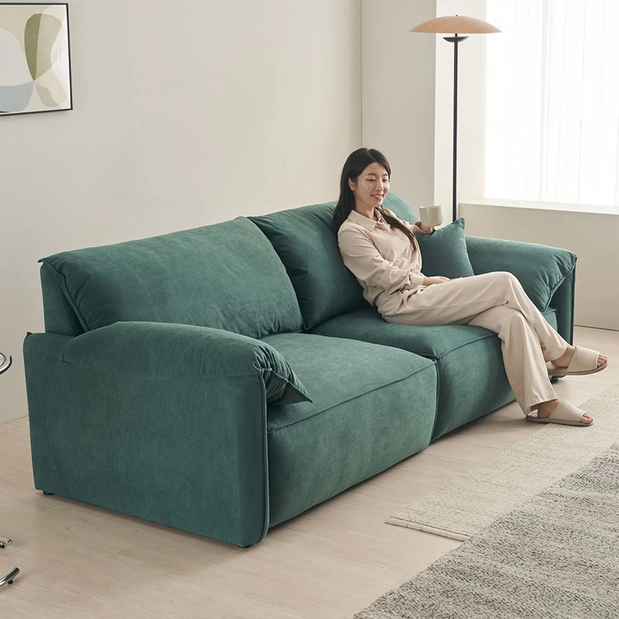 Marris 3 Seater Sofa - Green (Eco Clean Fabric) - 25