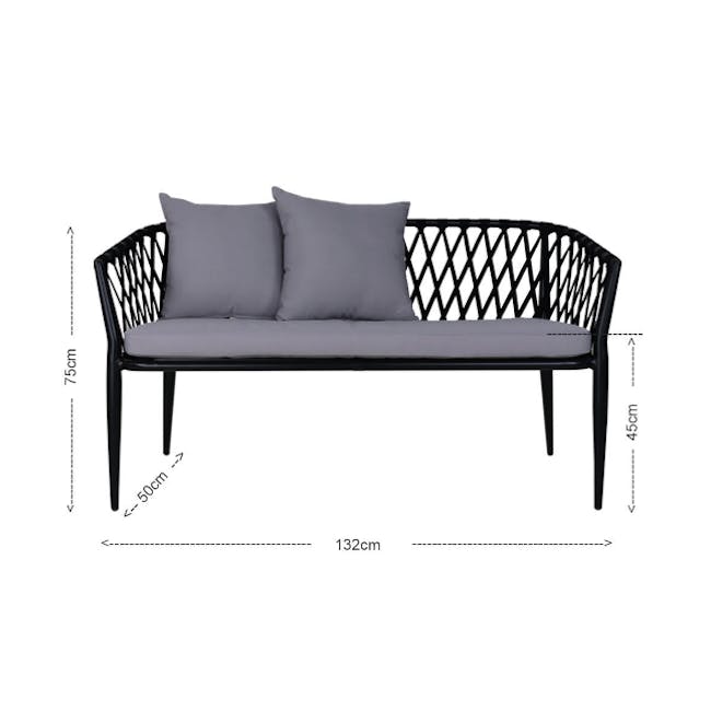 Orgo Loveseat & 1 Armchair Set - Grey Cushion - 4