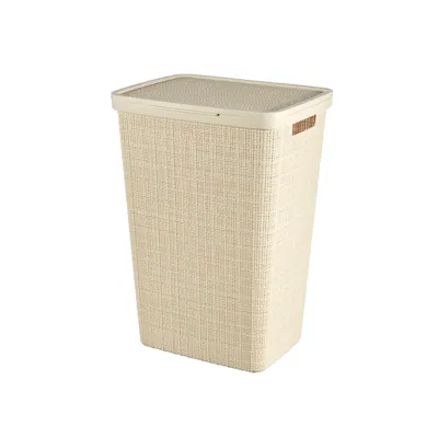 Jute Laundry Hamper 58L - Off White - Image 1