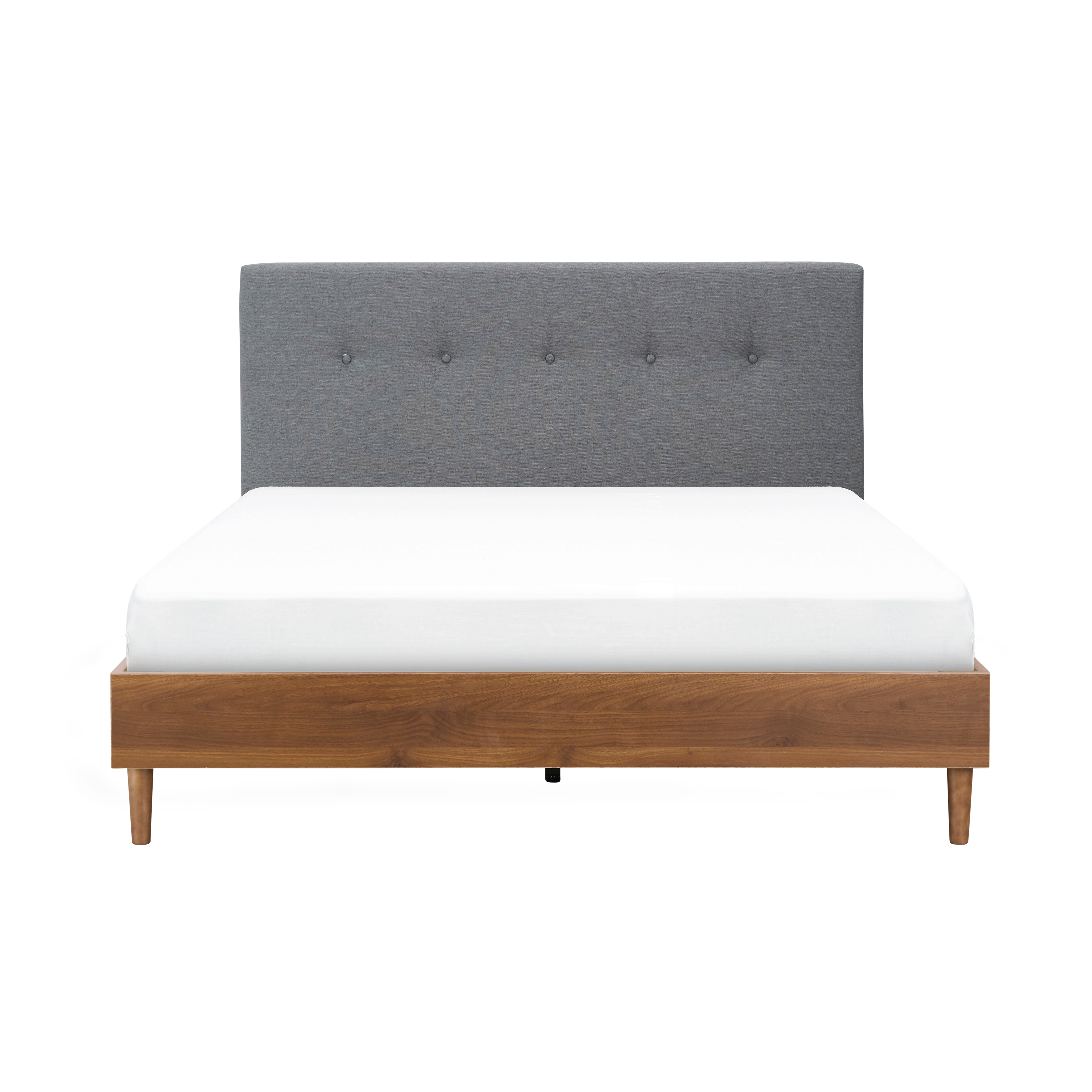 Landon Queen Bed - Walnut, Dark Grey