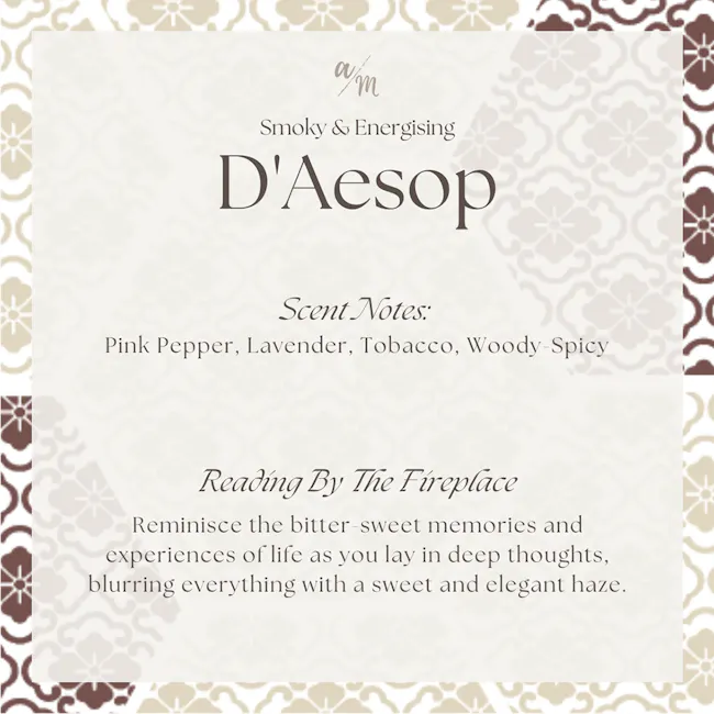 Aroma Matters Reed Diffuser - D'Aesop (2 Sizes) - 5 - Scent Notes: Pink Pepper, Lavender, Tobacco, Woody-Spicy, Smoky &