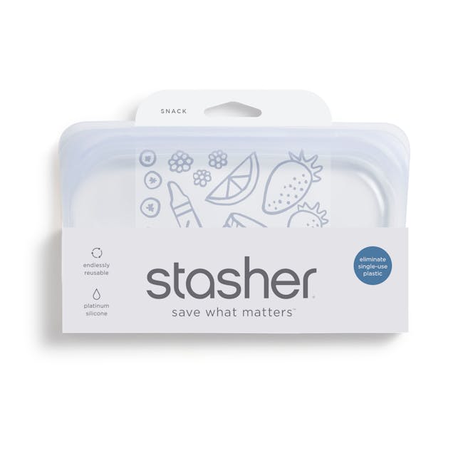 Stasher Reusable Silicone Bag - Snack - Clear - 9