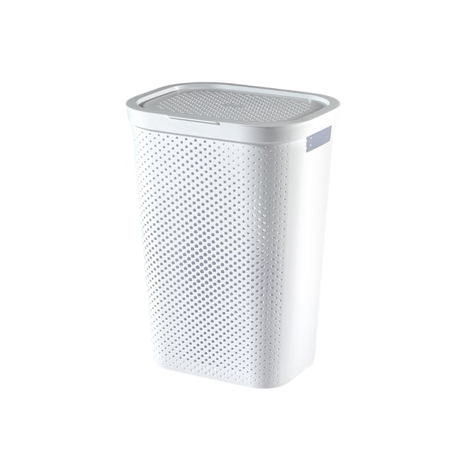 Infinity Laundry Hamper Dots with Lid - White - 0