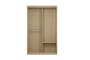 Lorren Sliding Door Wardrobe 1 with Glass Panel - Graphite Linen, Herringbone Oak - 8