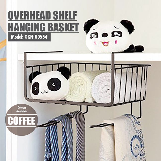 Big Overhead Shelf Hanging Basket - Matt Black - 2