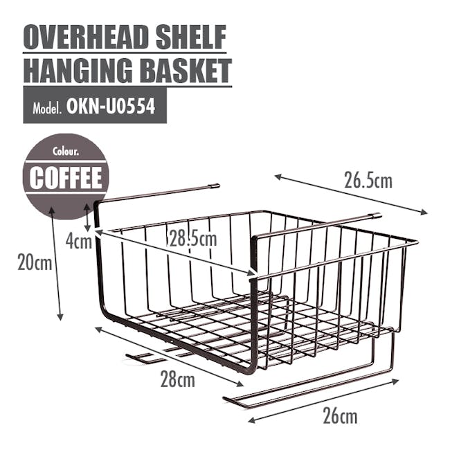 Big Overhead Shelf Hanging Basket - Matt Black - 6
