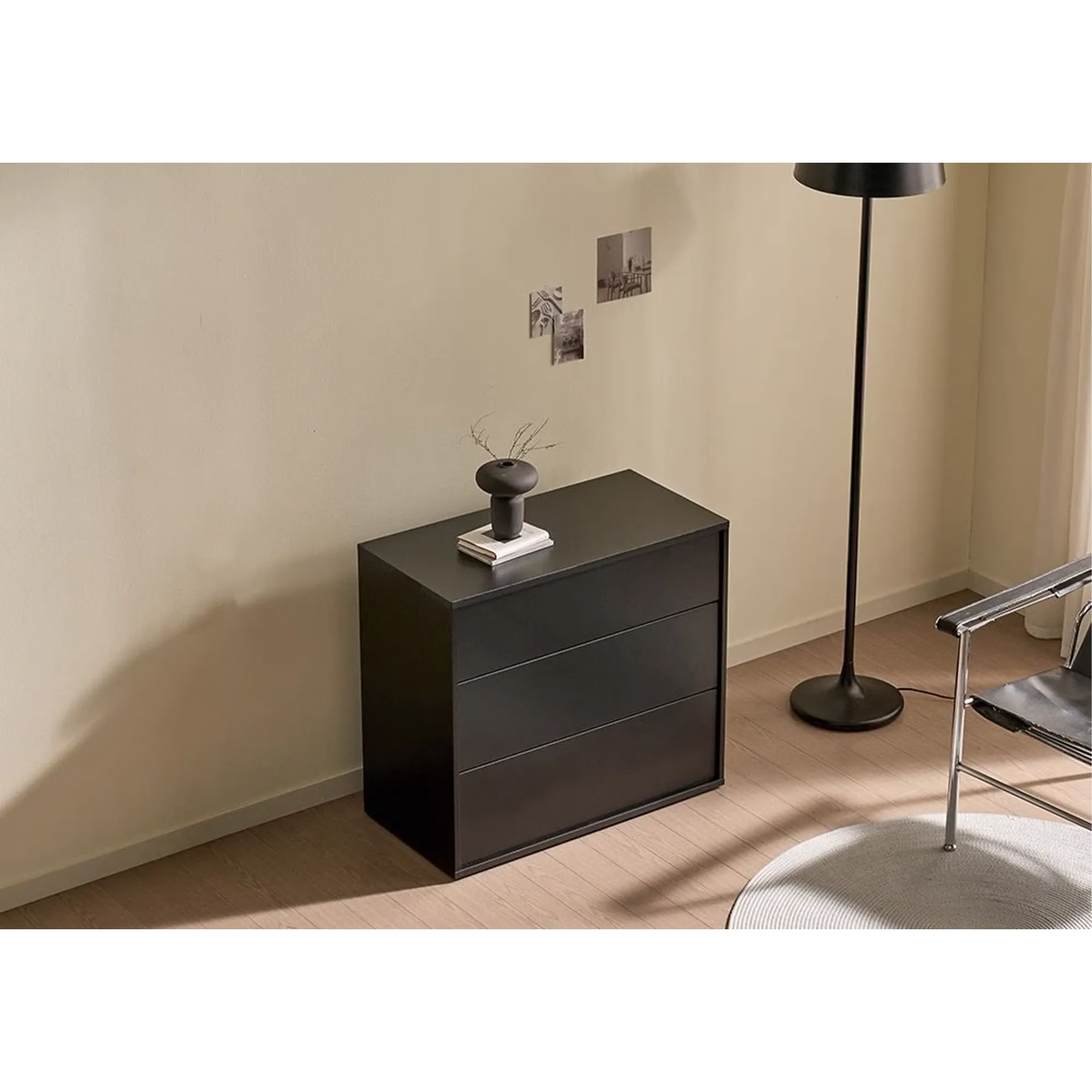 Mono 3 Drawer Chest 0.8m - Black - 19
