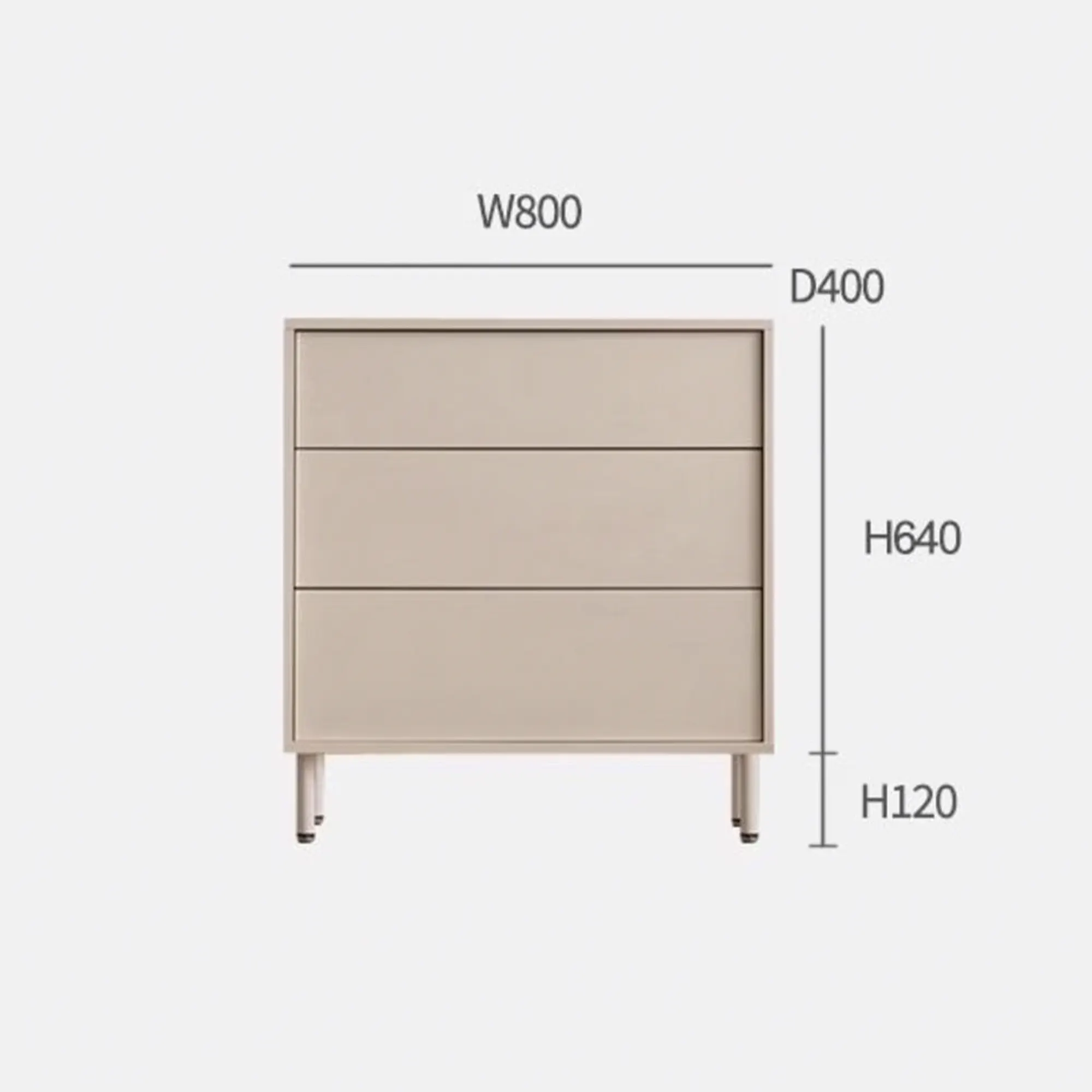 Mono 3 Drawer Chest 0.8m - Black - 14