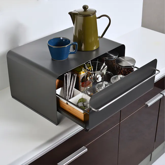 Be Worth Style UtaU Bread Drawer Kitchen Organiser in Full Size - Calm Grey - 3
