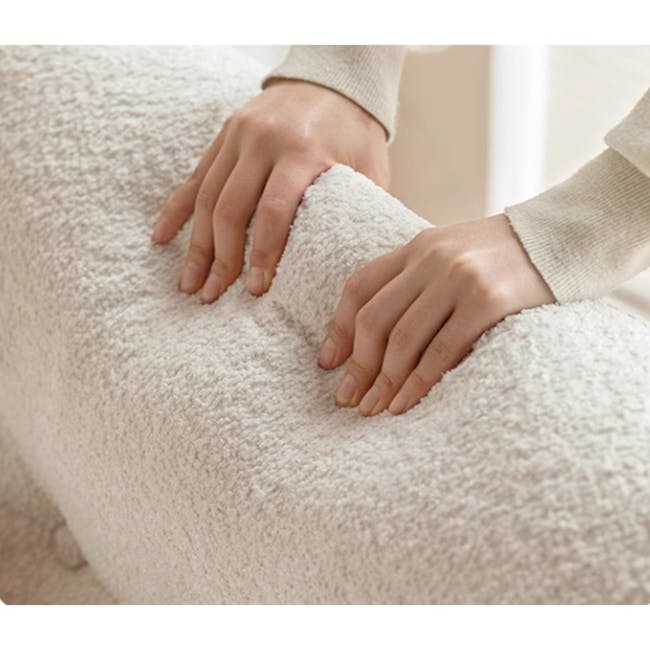 Aya Rocking Chair - 8 - Soft, fluffy, white, human hands, cozy, comfortable, plush, textured, gentle, relaxed, serene, warm