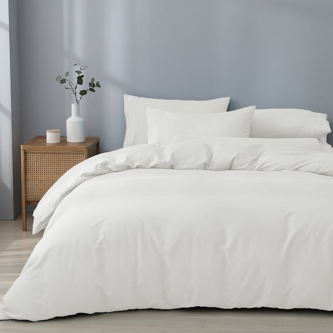 Robinsons Silky Soft Embroidered Microfibre Bed Set Core Collection - Ivory (4 Sizes) - 6