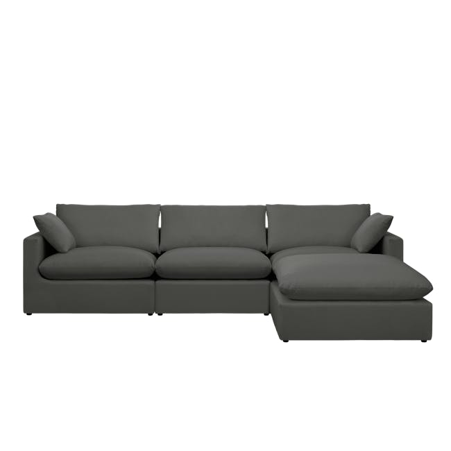 Russell 3 Seater Sofa - Dark Grey (Eco Clean Fabric) - 10
