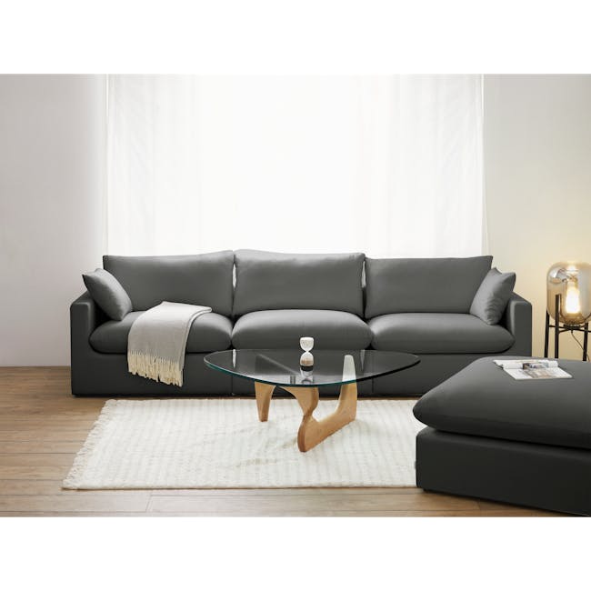 Russell 3 Seater Sofa - Dark Grey (Eco Clean Fabric) - 1