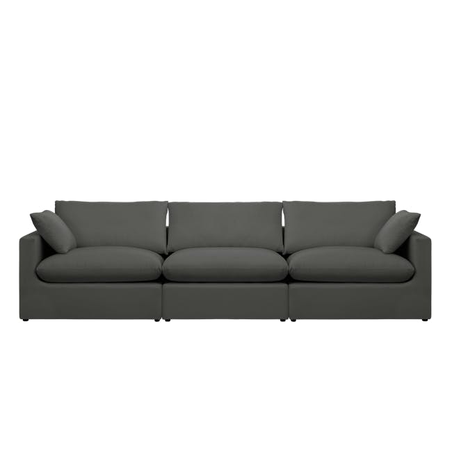 Russell 3 Seater Sofa - Dark Grey (Eco Clean Fabric) - 8