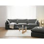 Russell 3 Seater Sofa with Ottoman - Dark Grey (Eco Clean Fabric) - 1