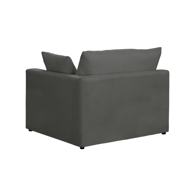 Russell 3 Seater Sofa with Ottoman - Dark Grey (Eco Clean Fabric) - 2
